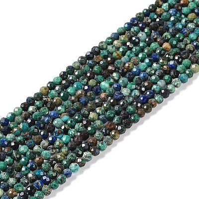 Natural Chrysocolla and Lapis Lazuli Beads Strands X-G-P542-A03-02-1