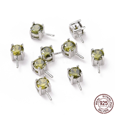 Rhodium Plated 925 Sterling Silver Peg Bails STER-D035-47P-09-1