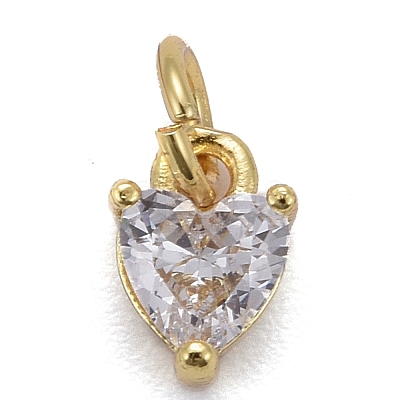 Brass Micro Pave Cubic Zirconia Charms KK-P192-08-G01-1