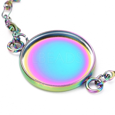 Rainbow Color 304 Stainless Steel Bracelet Making STAS-L248-008M-1