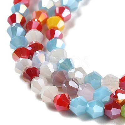 Opaque Solid Color Electroplate Glass Beads Strands LS-GLAA-F029-P4mm-A16-1