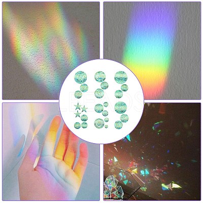 6PCS PVC Stickers Dazzling Color Window Stickers 3D Laser Circle Shapes Electrostatic Glass Window Stickers JX835A-1