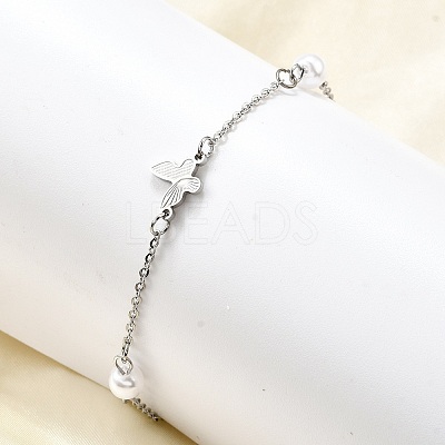 304 Stainless Steel Butterfly Link Bracelets BJEW-C098-01C-P-1