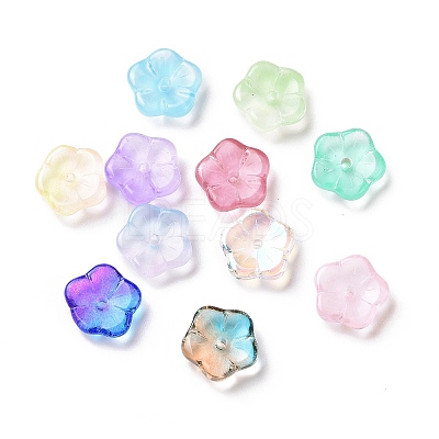 Transparent Spray Painted Glass Beads GLAA-I050-01-1