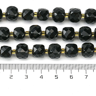 Natural Obsidian Beads Strands G-Q010-A23-01-1