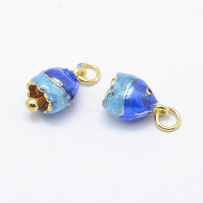 Electroplate Brass Enamel Charms LS-KK-F723-12G-RS-1