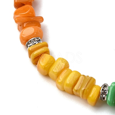Chakra Dyed Natural Freshwater Shell Beaded Bracelets for Women BJEW-JB12476-1