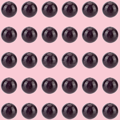 120Pcs Natural Amethyst Round Beads G-PA0001-16B-1