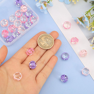 24Pcs 3 Colors Transparent Glass Round Beads GLAA-CA0001-55-1