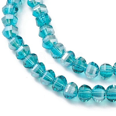Electroplate Transparent Glass Beads Strands EGLA-K015-13D-1