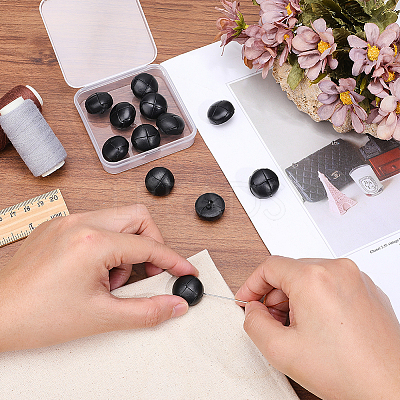 12Pcs Leather Buttons BUTT-HY0001-26B-1