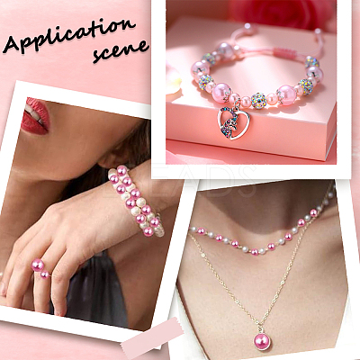 1830Pcs 5 Styles ABS Plastic Imitation Pearl Beads OACR-SP0001-01A-1