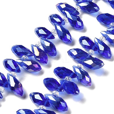Transparent Electroplate Glass Beads Strands GLAA-D022-06-1