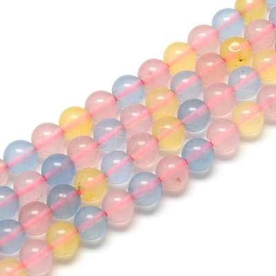 Natural Chalcedony Bead Strands G-R342-8mm-20-1