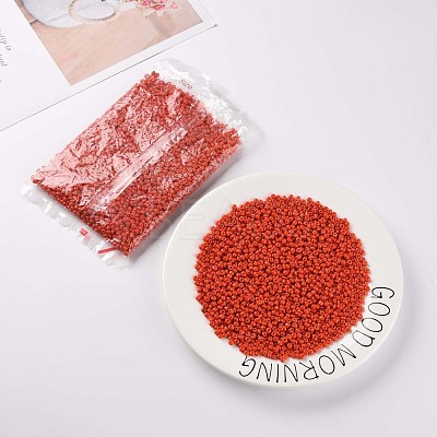 Baking Paint 6/0 Glass Seed Beads SEED-S004-Y5-1