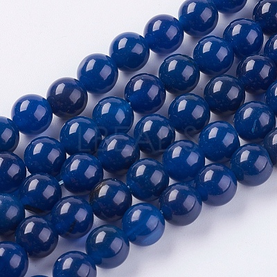 Natural Agate Beads Strands X-G-G583-8mm-12-1