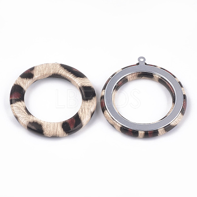 Imitation Leather Pendants WOVE-S118-08F-1