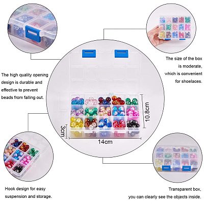 Spray Painted Crackle Glass Beads CCG-PH0002-12-1