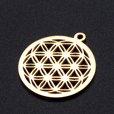Ion Plating(IP) 304 Stainless Steel Sacred Geometric Pendants A-STAS-S105-JN899-2-1