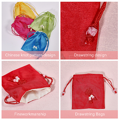 6Pcs 6 Colors Rectangle Cloth Packing Pouches ABAG-CA0001-15-1