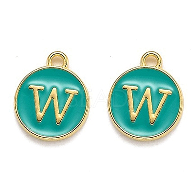 Golden Plated Alloy Enamel Charms LS-ENAM-Q437-15W-1