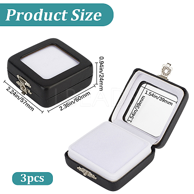 3Pcs PU Imitation Leather Loose Diamond Boxes CON-GF0001-14-1