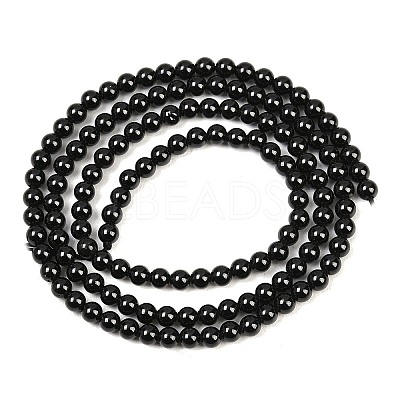 Natural Black Spinel Round Bead Strands X-G-A130-2mm-32A-1
