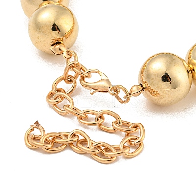 CCB Chunky Bead Ball Iron Chain Necklaces NJEW-K261-04G-1