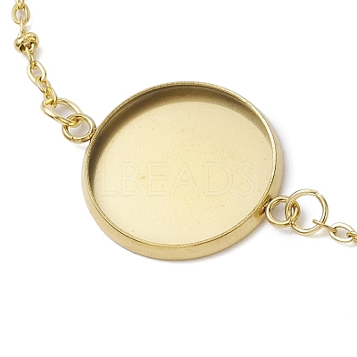 304 Stainless Steel Round Cabochon Setting Bracelets BJEW-JB11089-01-1
