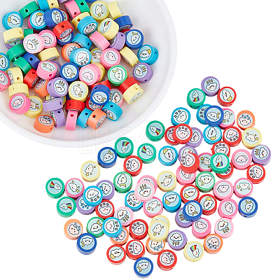 200Pcs Printed Handmade Polymer Clay Beads CLAY-PA0001-54-1