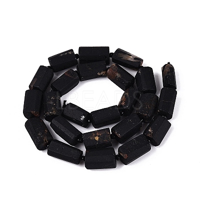 Natural Black Tourmaline Beads Strands G-N362-08A-01-1