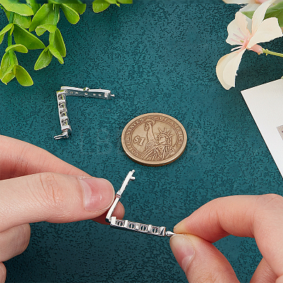 2pcs 925 Sterling Silver Rhinestone Clasps FIND-PH0020-99-1