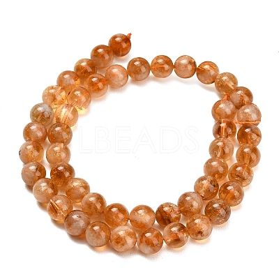 Hearted Natural Citrine Beads Strands G-L663-A02-8mm-1