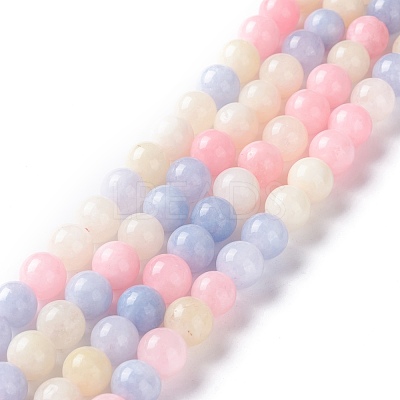 Natural White Jade Imitation Morganite Beads Strands X-G-I299-F14-8mm-1