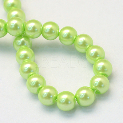 Baking Paint Pearlized Glass Pearl Round Bead Strands HY-Q003-4mm-07-1