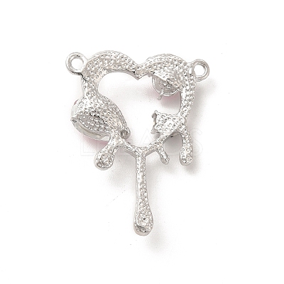 Alloy Cubic Zirconia 2-Loop Pendants ALRI-K050-01P-1