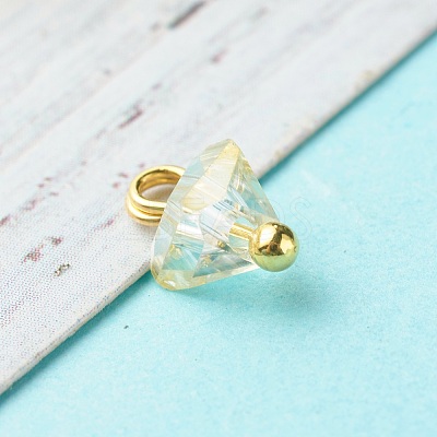 Electroplate Glass Charms PALLOY-JF00821-07-1