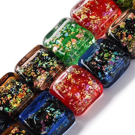 Handmade Dichroic Foil Glass Beads Strands DICH-U001-07L-1