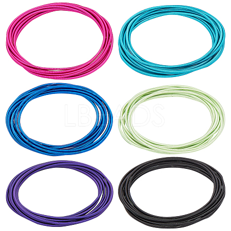 SUNNYCLUE 48Pcs 6 Colors Minimalist Spring Chains Stretch Bracelets Set TWIR-SC0001-01-1