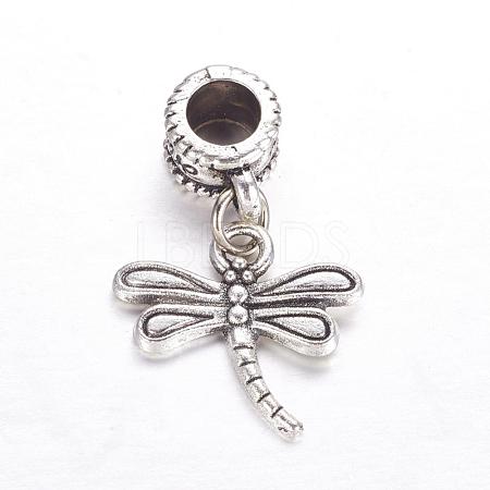 Tibetan Style Alloy European Dangle Charms MPDL-J041-08AS-1