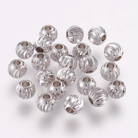 Brass Spacer Beads KK-G312-01P-6mm-P-1
