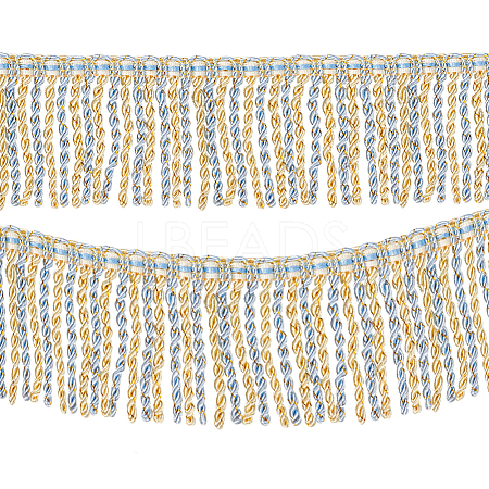 Two Tone Polyester Twisted Rope Tassel Fringe Trimming DIY-WH0304-703E-1