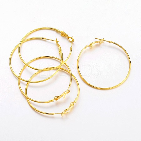Brass Earring Findings Hoops LS-EC108-3NFG-1