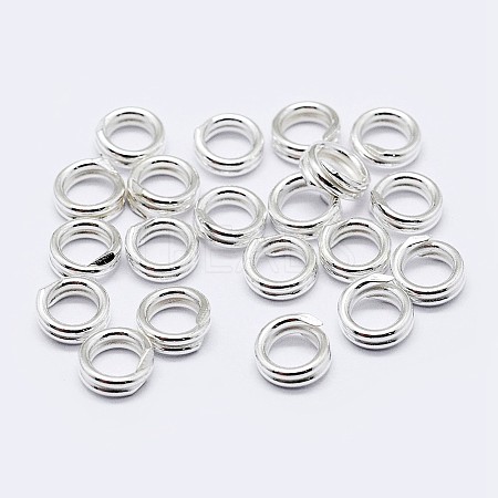 925 Sterling Silver Split Jump Rings STER-F036-01S-0.6x8mm-1
