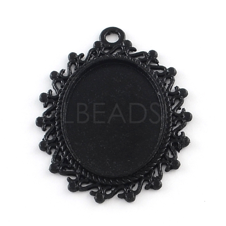 Electrophoresis Alloy Oval Pendant Cabochon Settings X-PALLOY-Q304-49-NR-1