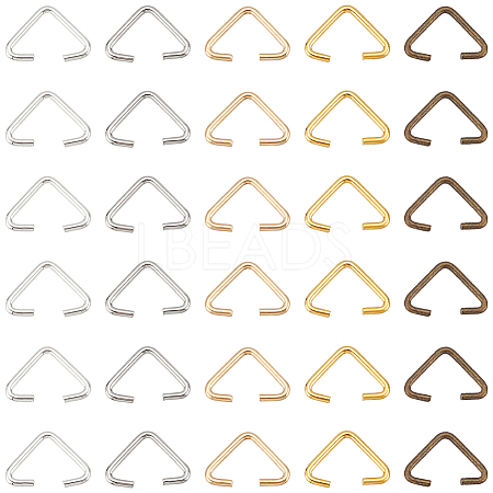 SUNNYCLUE 600Pcs 5 Colors Iron Triangle Rings IFIN-SC0001-55-1