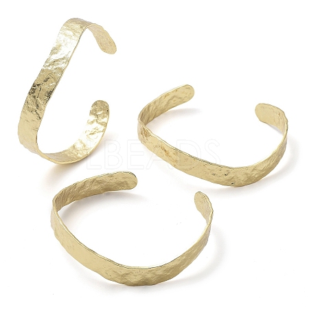 Rack Plating Brass Open Cuff Bangles BJEW-K244-01G-1