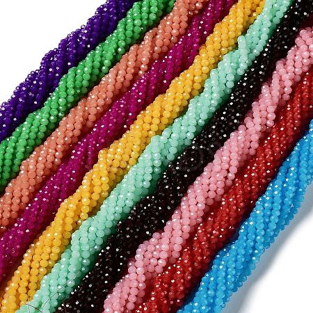 Baking Paint Imitation Jade Glass Bead Strands DGLA-A034-J10mm-A-1
