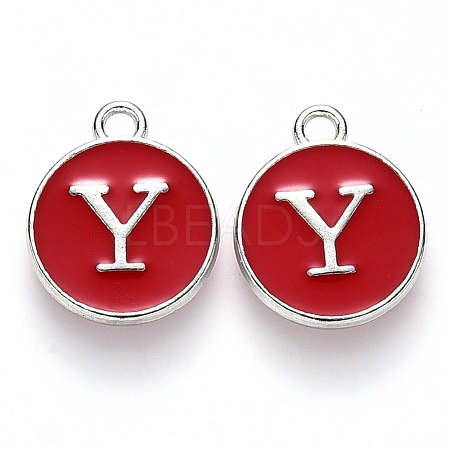 Platinum Plated Alloy Enamel Charms LS-ENAM-S118-03Y-P-1