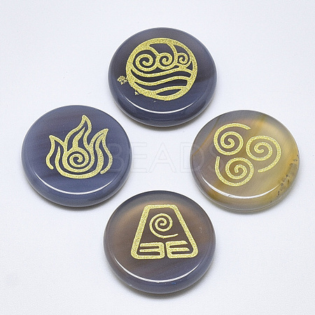 Natural Grey Agate Cabochons G-T122-37H-1